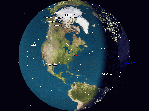 Satellite tracking plot from John Magliacane's Predict program